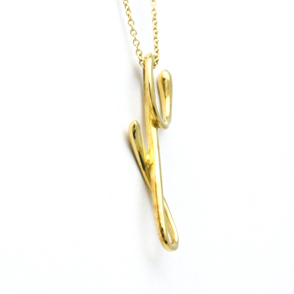 TIFFANY Yellow Gold Letter Necklace 18K Fashion Pendant (Gold) - Picture 3 of 16